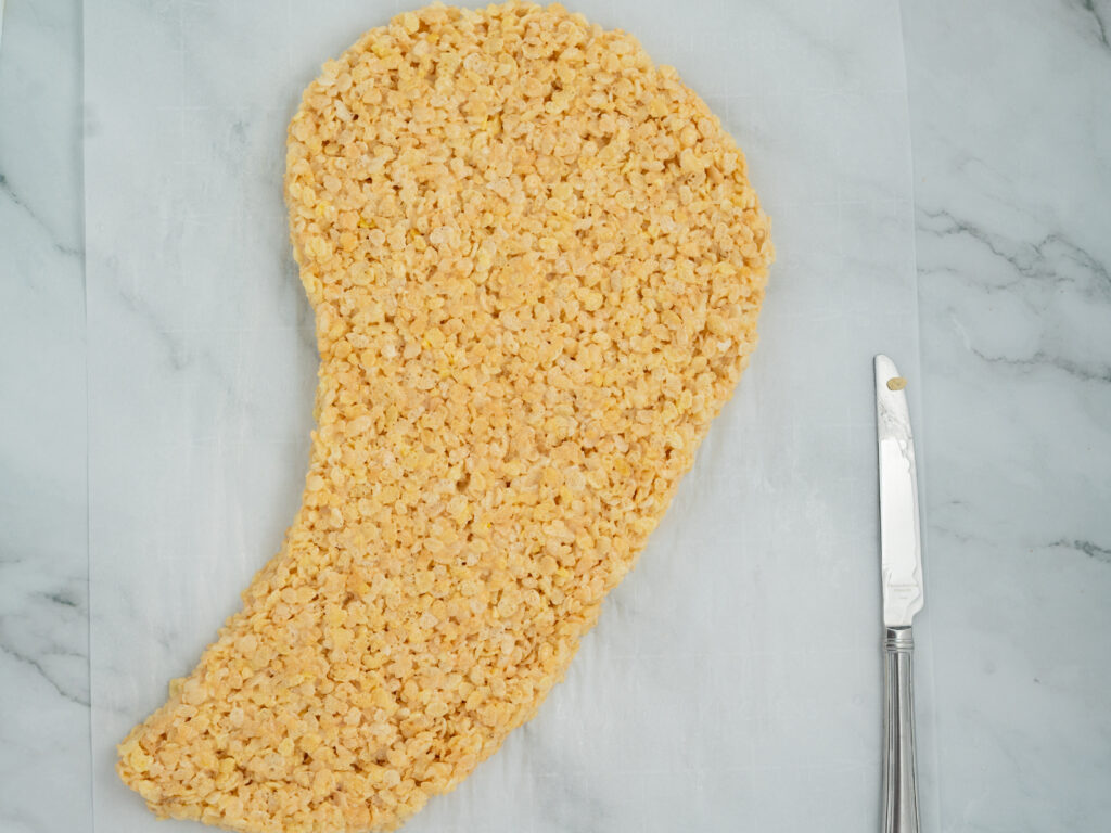 ghostricekrispiecake-08288 - Cultivating Brilliant Minds shaped the rice krispies into a ghost