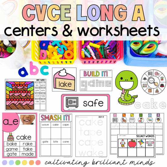 CVCe Long A Phonics Centers