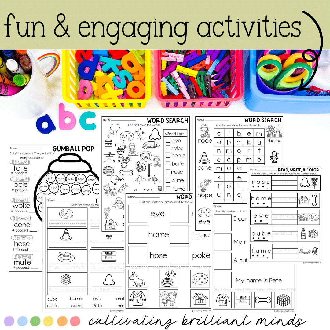 CVCE LONG E O U PHONICS CENTERS - Cultivating Brilliant Minds CVCE LONG E O U PHONICS CENTERS