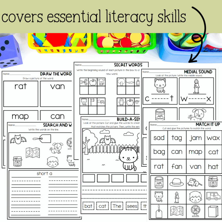 CVC Short A Phonics Worksheets | No Prep Phonics Activities | Kinder ...