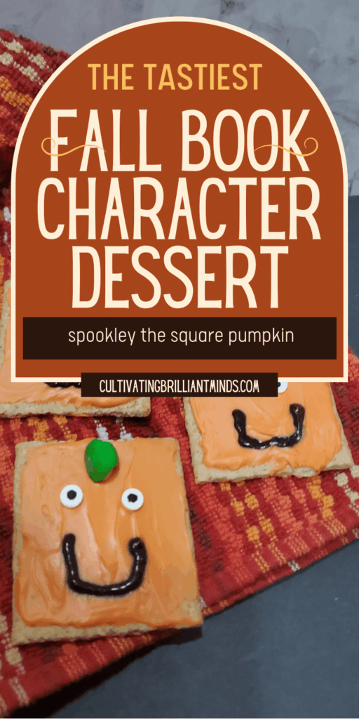 Spookley the Square Pumpkin Graham Crackers - Cultivating Brilliant Minds graham crackers decorated to look like spookley the square pumpkin