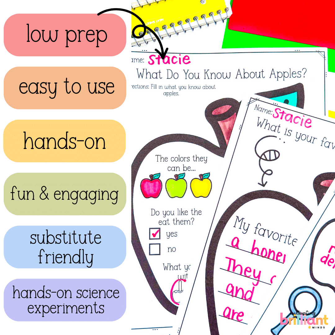 Apple Science Unit - Cultivating Brilliant Minds Apple Investigations Science Unit for Kids