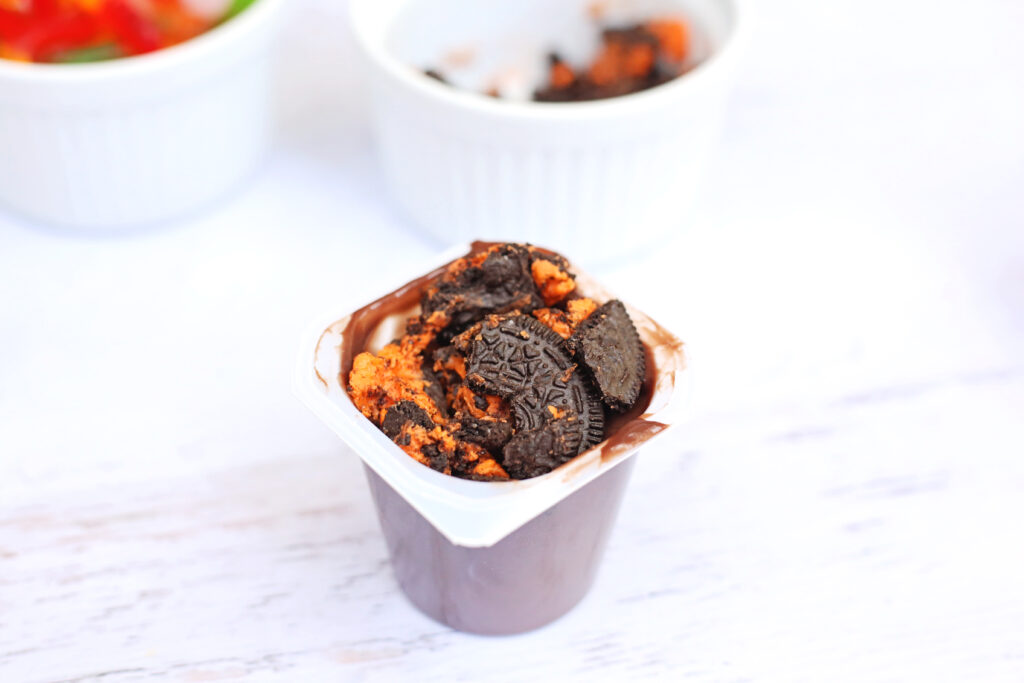 Witchs Brew Pudding Cups - Cultivating Brilliant Minds Add crushed oreos to the pudding cup