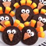 Turkey Oreos for Thanksgiving - Cultivating Brilliant Minds oreos decorated to look like turkeys