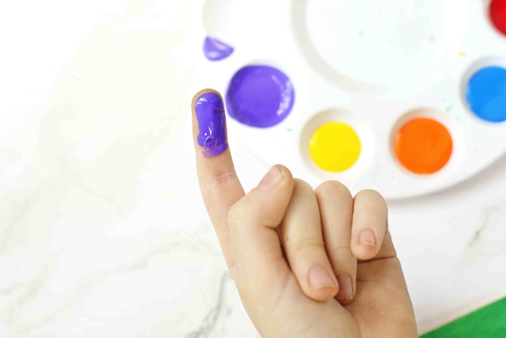 Fingerprint Christmas Lights Picture Frame - Cultivating Brilliant Minds kid's finger dipped in paint