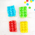 Rice Krispies decorated to look like legos