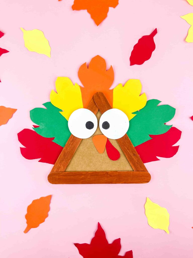 Thanksgiving Turkey Popsicle Stick Craft - Cultivating Brilliant Minds turkey craft made of popsicle sticks