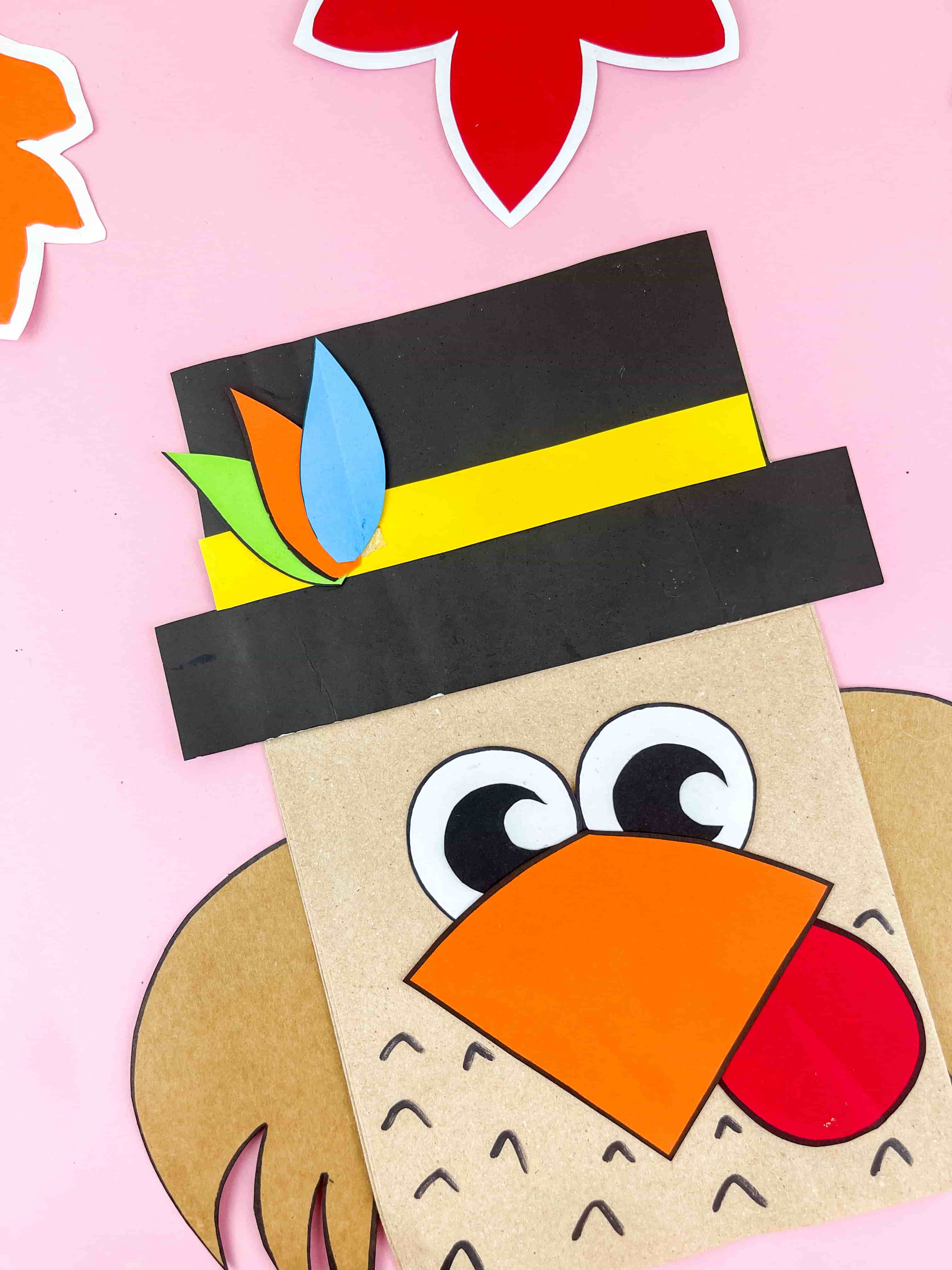 Thanksgiving Turkey Paper Bag Craft - Cultivating Brilliant Minds a paper bag decorated to look like a turkey