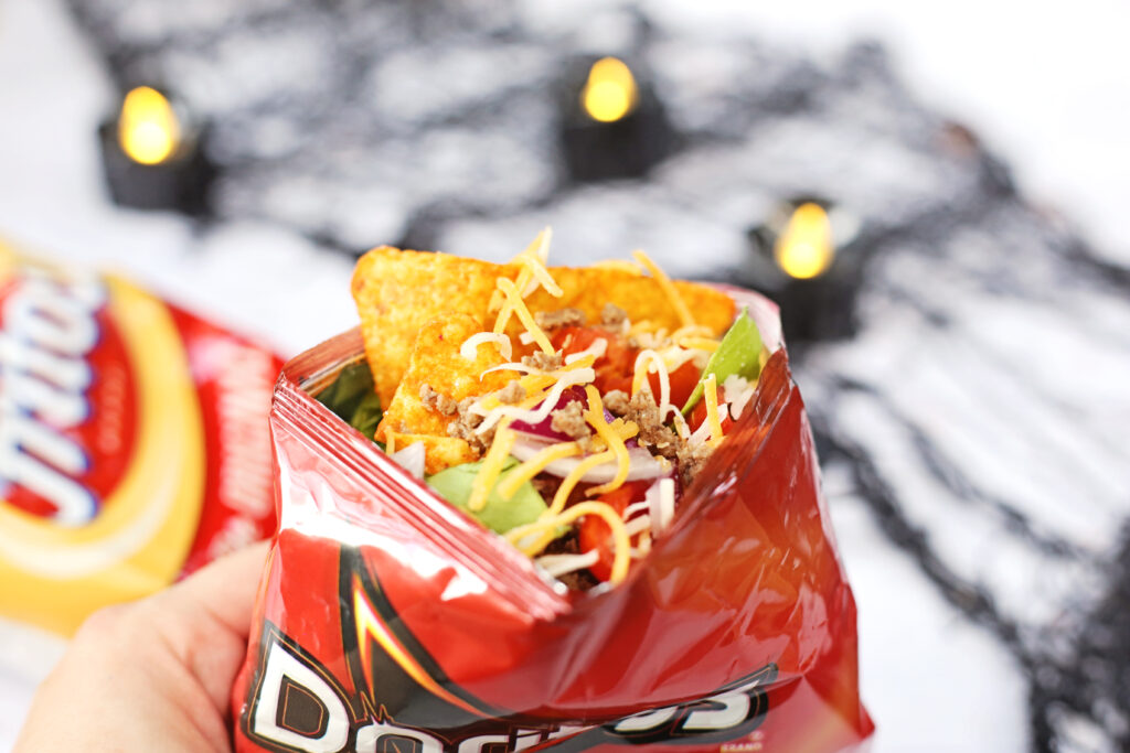 Spooky Walking Taco Bar - Cultivating Brilliant Minds Spooky Walking Taco Bar in a chip bag