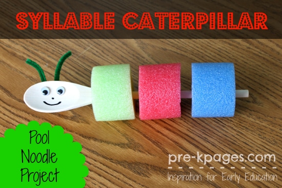 20 Eric Carle Inspired Crafts and Activities - Cultivating Brilliant Minds Syllable Pool Noodle Caterpillar