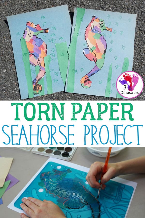 20 Eric Carle Inspired Crafts and Activities - Cultivating Brilliant Minds Torn Paper Seahorse Craft