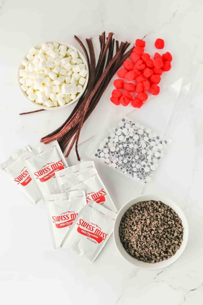 Reindeer Hot Chocolate - Cultivating Brilliant Minds ingredients to make reindeer hot chocolate