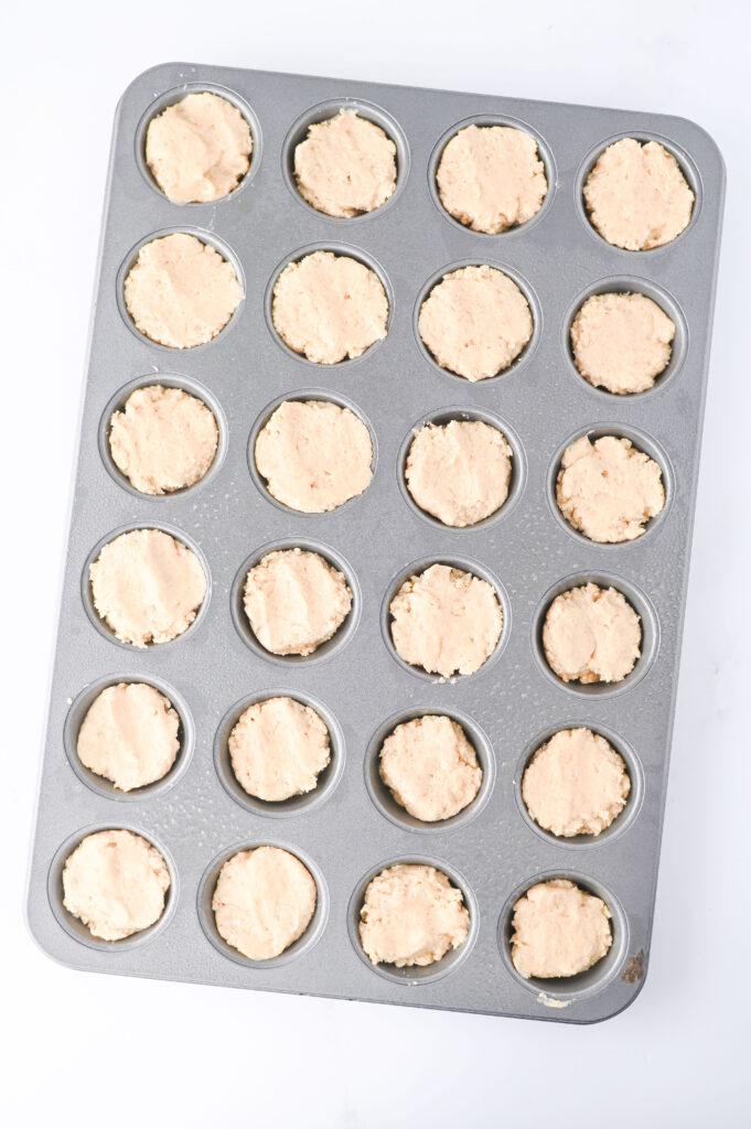 S'mores Cookie Cups - Cultivating Brilliant Minds cookie batter in a muffin pan