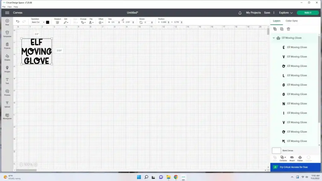 resize the svg file to fit your glove