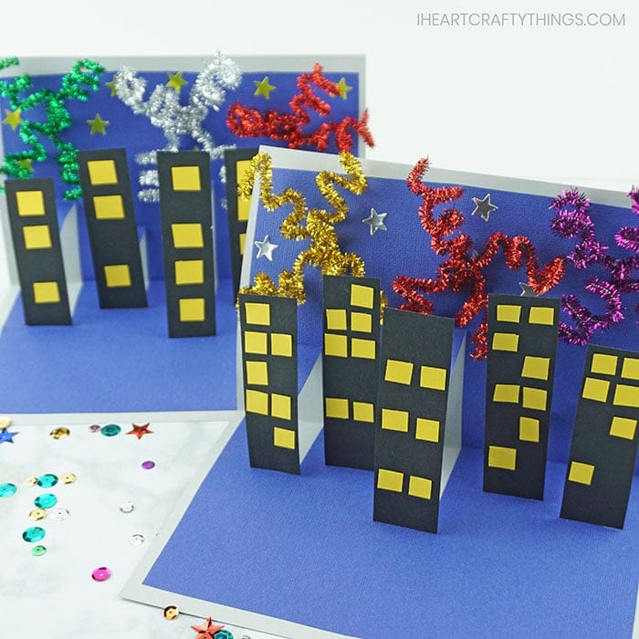 New Years Crafts for Kids - Cultivating Brilliant Minds 3D New Years Eve Craft