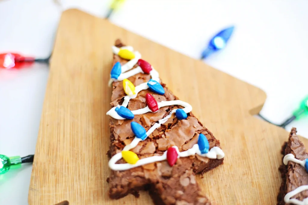 Christmas Tree Brownies - Cultivating Brilliant Minds brownies decorated to look like a christmas tree
