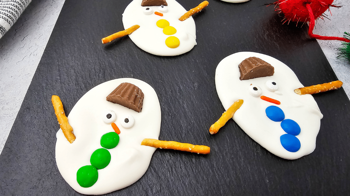 Melting Snowman Chocolate Bark