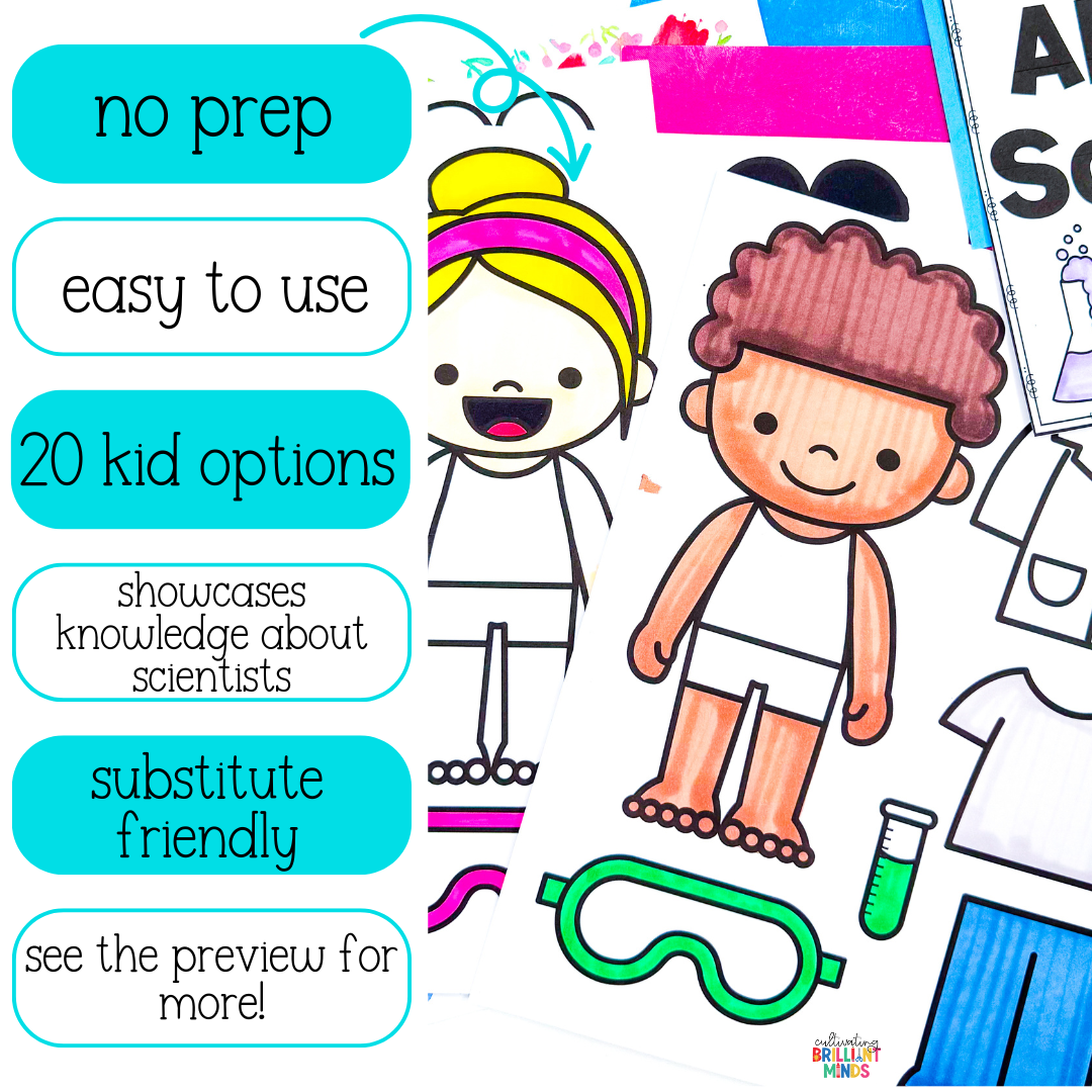 Build a scientist Craft - Cultivating Brilliant Minds a scientist craft where students build a scientist and write about it