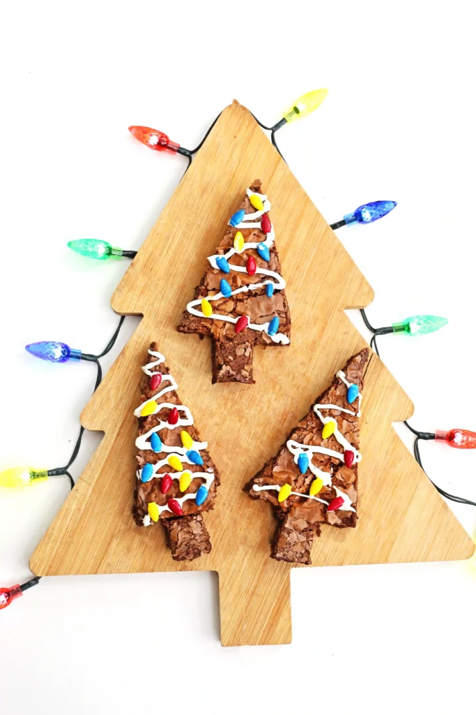Christmas Tree Brownies - Cultivating Brilliant Minds brownies decorated to look like a christmas tree