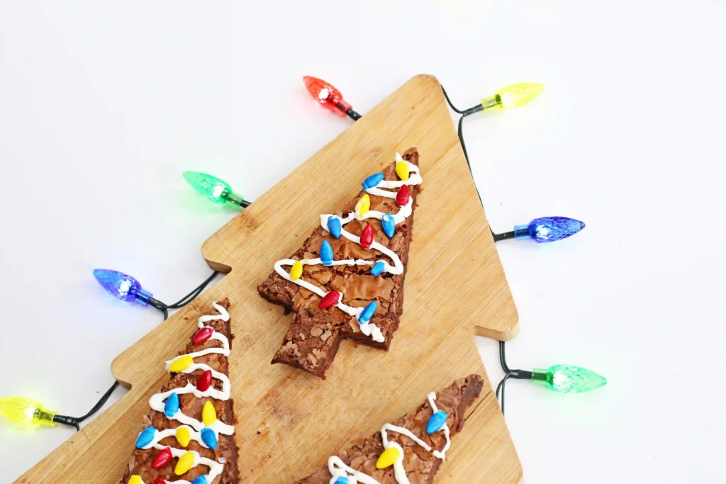 Christmas Tree Brownies - Cultivating Brilliant Minds brownies decorated to look like a christmas tree