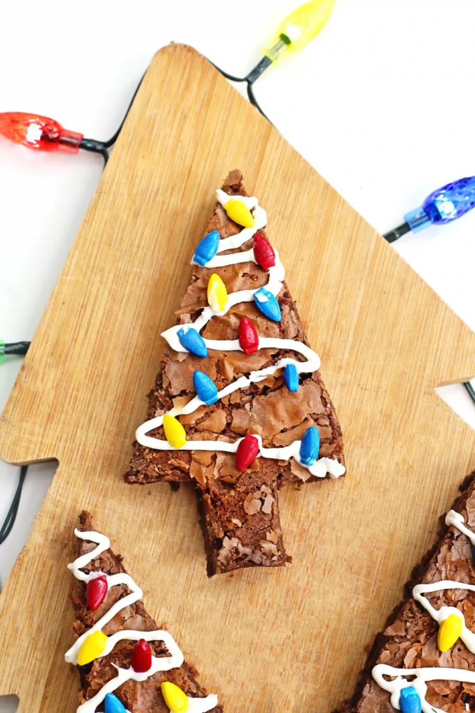 Christmas Tree Brownies - Cultivating Brilliant Minds brownies decorated to look like a christmas tree