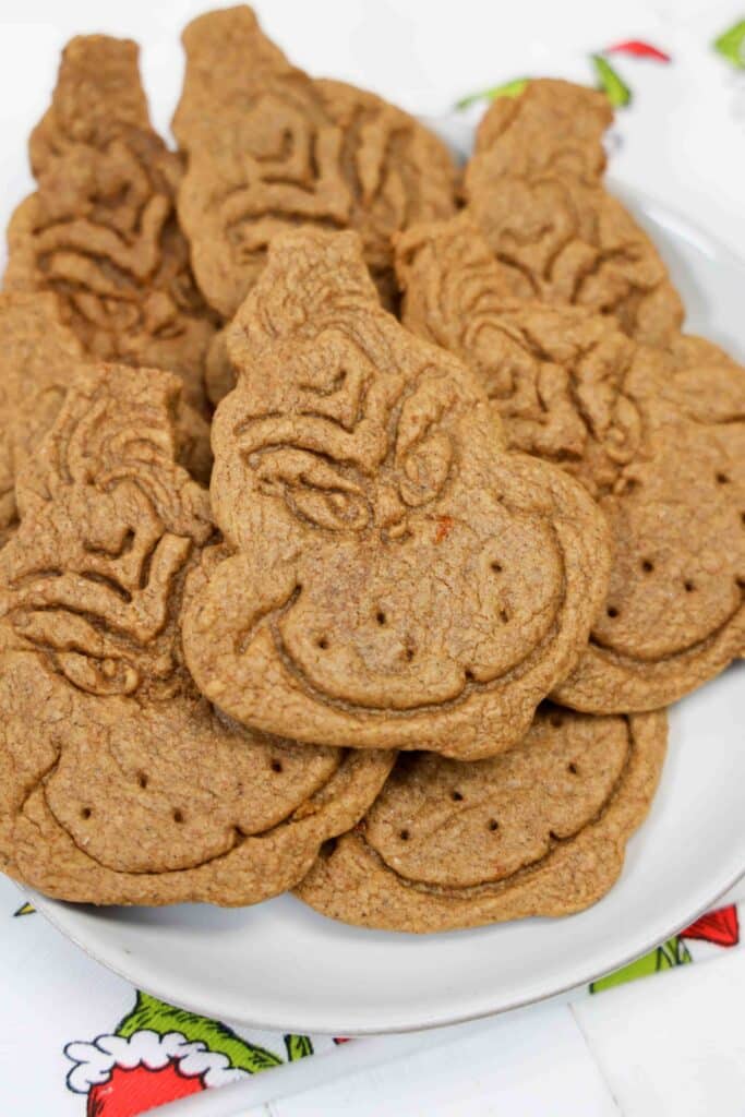 Grinch Gingerbread Cookies for Christmas - Cultivating Brilliant Minds Gingerbread Cookies that look like the grinch