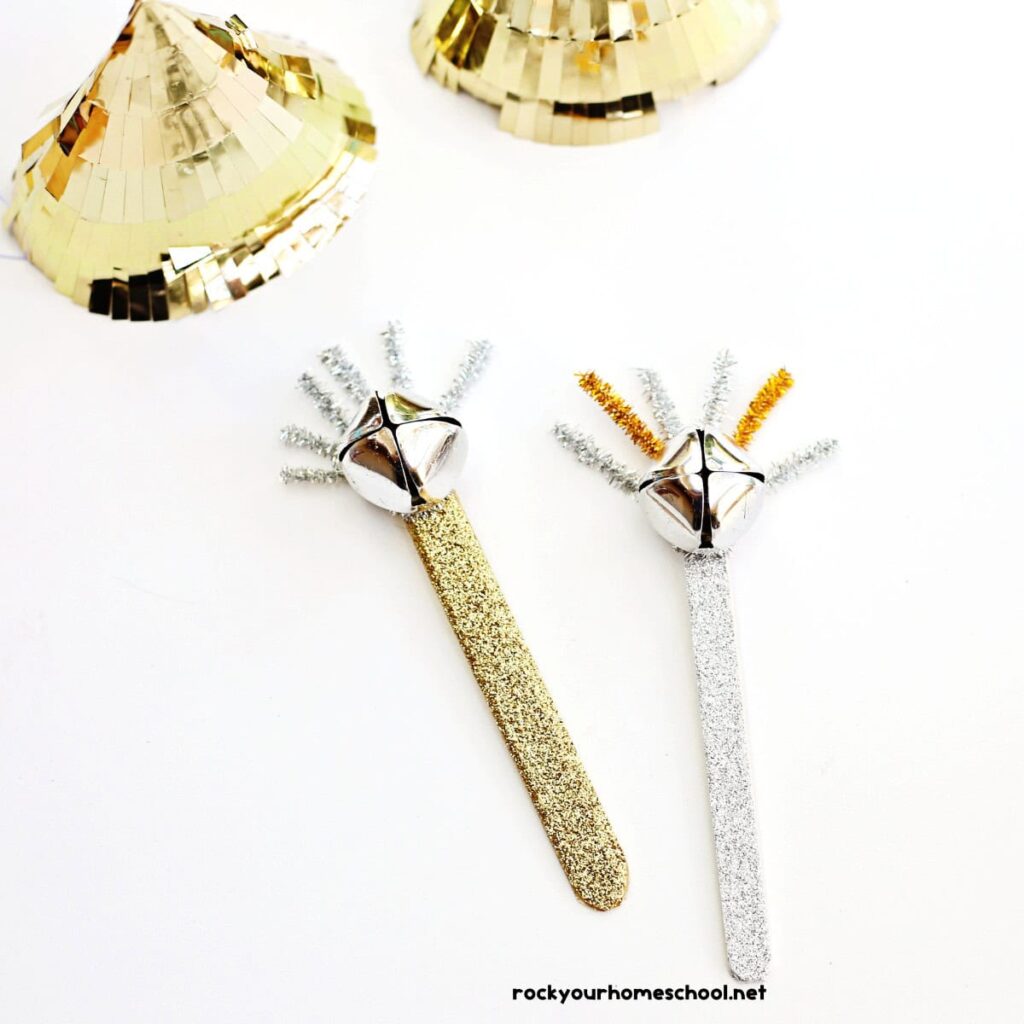 New Years Crafts for Kids - Cultivating Brilliant Minds Noisemaker Craft for new years