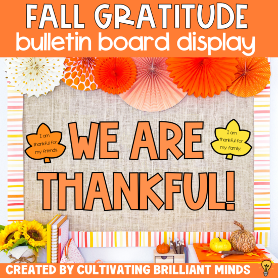 November Bulletin Board I Am Thankful | Thanksgiving Bulletin Board & Door Decor