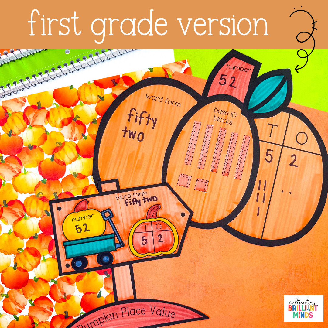 Pumpkin Place Value Craft - Cultivating Brilliant Minds Pumpkin Place Value Craft