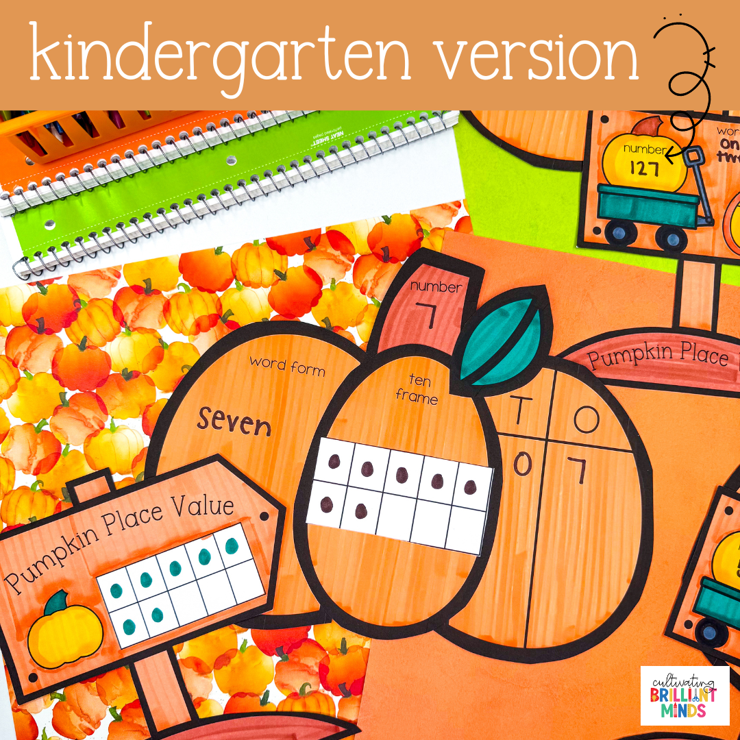 Pumpkin Place Value Craft - Cultivating Brilliant Minds Pumpkin Place Value Craft