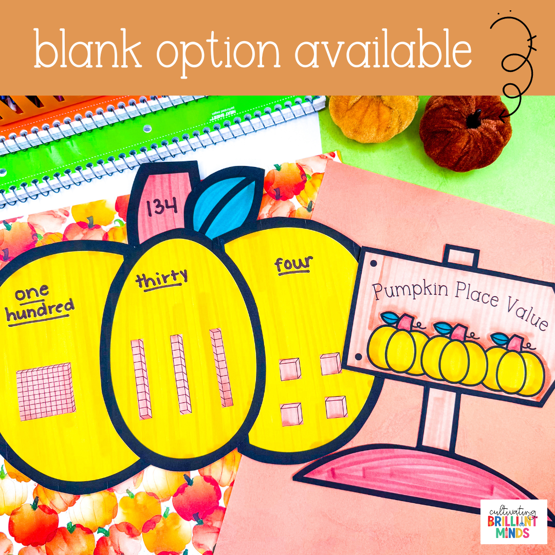 Pumpkin Place Value Craft - Cultivating Brilliant Minds Pumpkin Place Value Craft