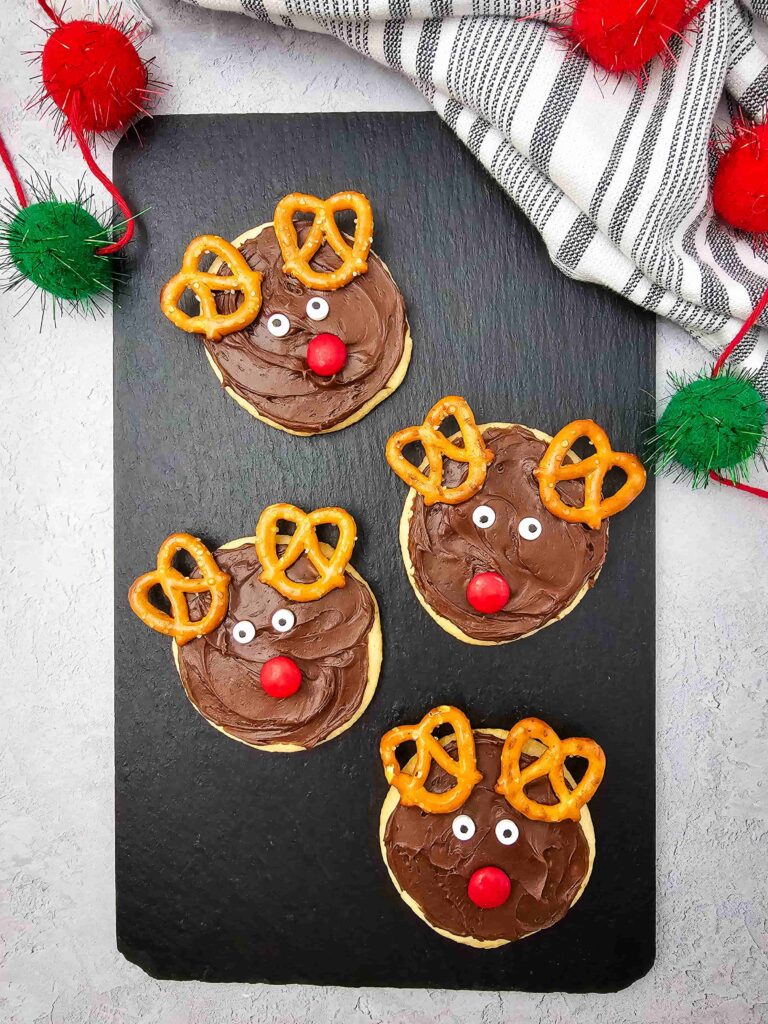 Reindeer Sugar Cookies - Cultivating Brilliant Minds sugar cookies decorated to look like reindeer