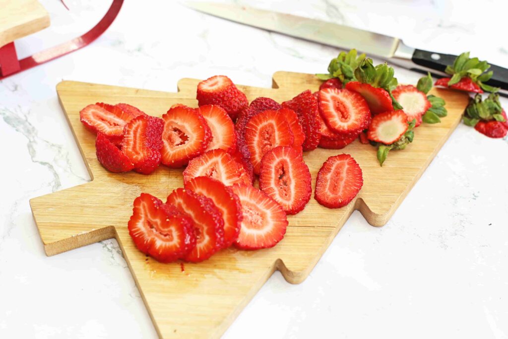 Santa Fruit Cups - Cultivating Brilliant Minds sliced strawberries