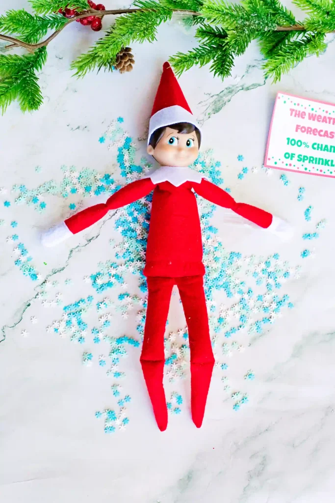 Elf on the Shelf Idea Snow Angel - Cultivating Brilliant Minds Elf on the Shelf Idea Snow Angel