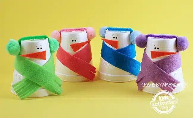 Snowman Crafts for Kids - Cultivating Brilliant Minds Snowman Craft from Foam Cups