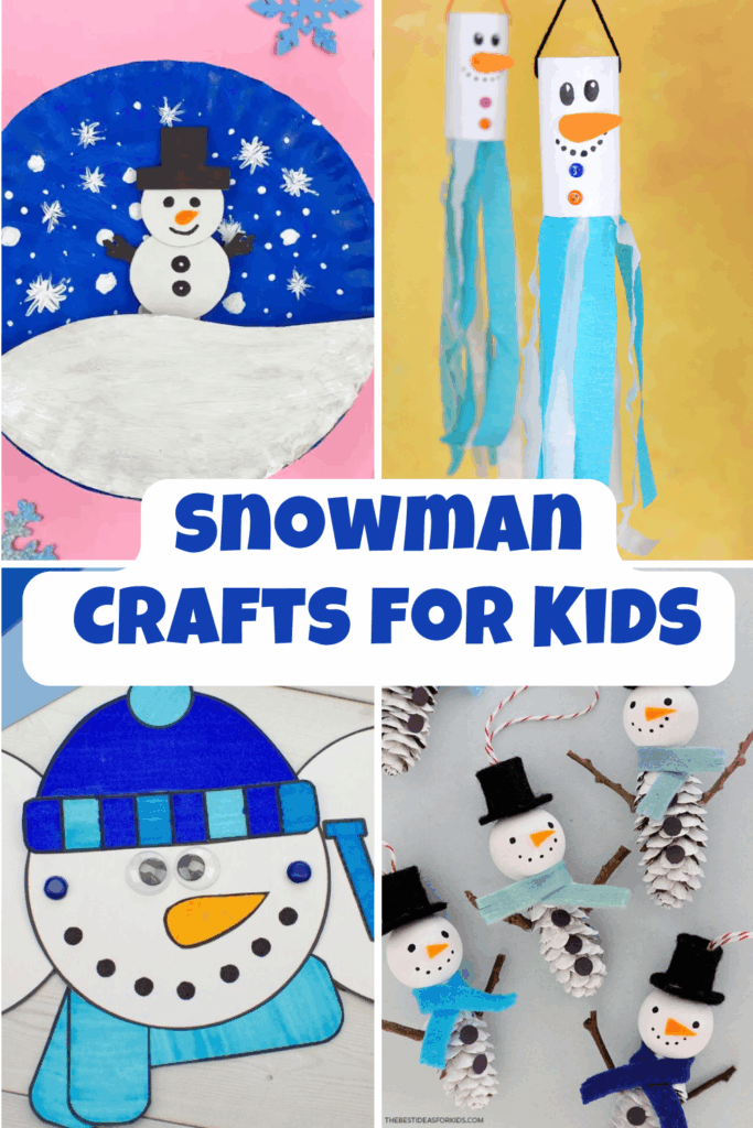 Snowman Crafts for Kids - Cultivating Brilliant Minds A collage of Snowman Crafts for Kids
