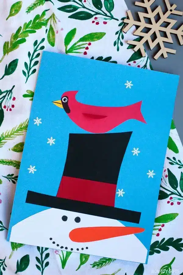 Snowman Crafts for Kids - Cultivating Brilliant Minds Snowman and Cardinal Craft