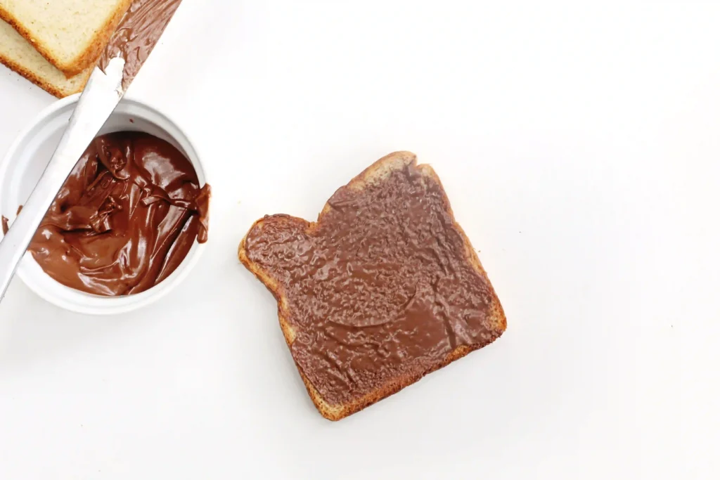 Nutella Reindeer Sandwiches - Cultivating Brilliant Minds Nutella on bread