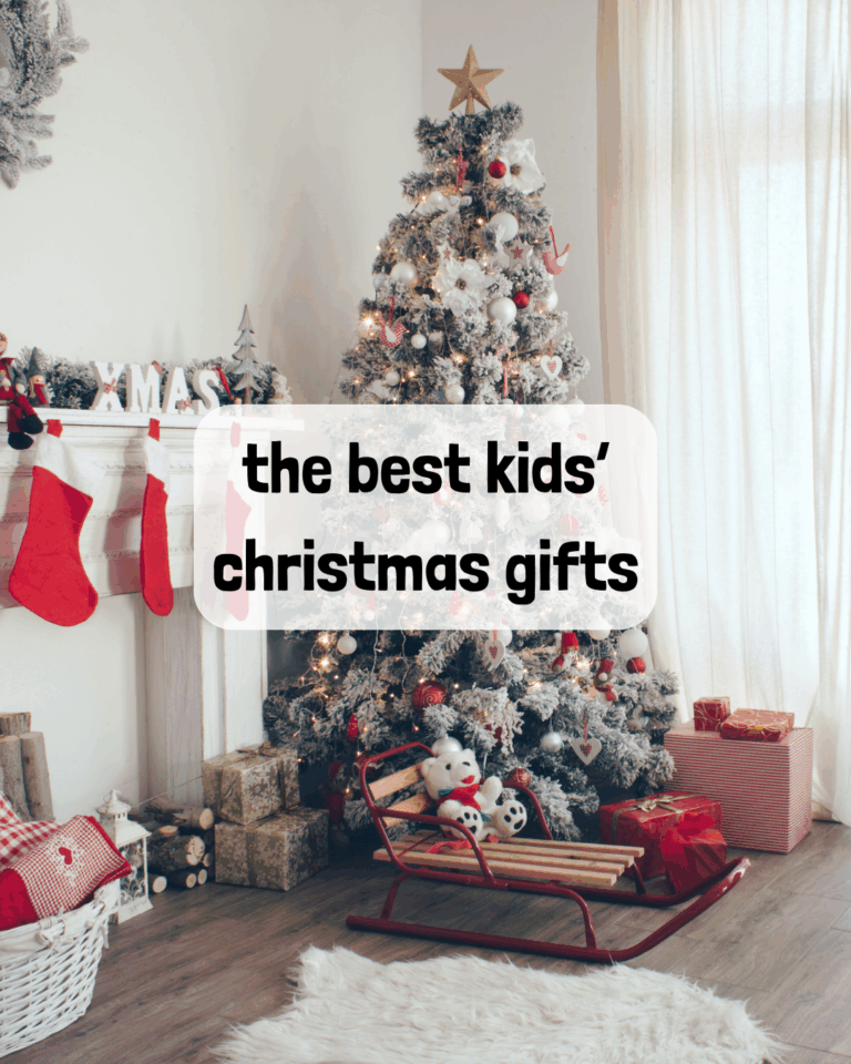 a christmas tree with presents under it and text that reads "the best kids' christmas gifts"