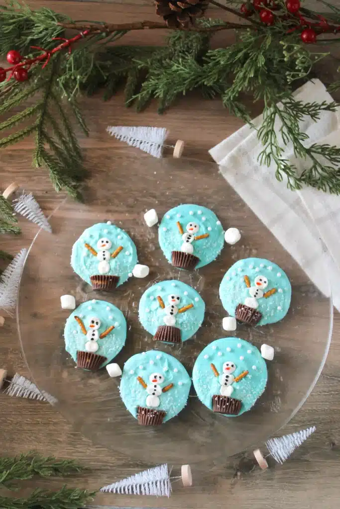 Snowglobe Bark - Cultivating Brilliant Minds chocolate bark decorated to look like a snowglobe