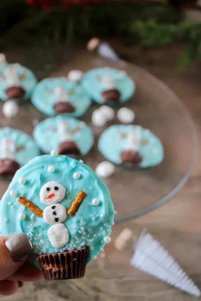 Snowglobe Bark - Cultivating Brilliant Minds chocolate bark decorated to look like a snowglobe