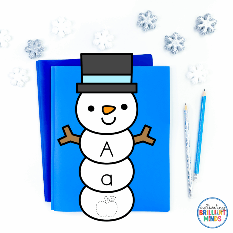 snowman center where students match the pieces of the snowman with the same letter / beginning sound