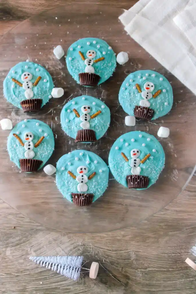 Snowglobe Bark - Cultivating Brilliant Minds chocolate bark decorated to look like a snowglobe