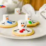 Melted Snowman Cookies - Cultivating Brilliant Minds cookies decorated to look like melted snowmen