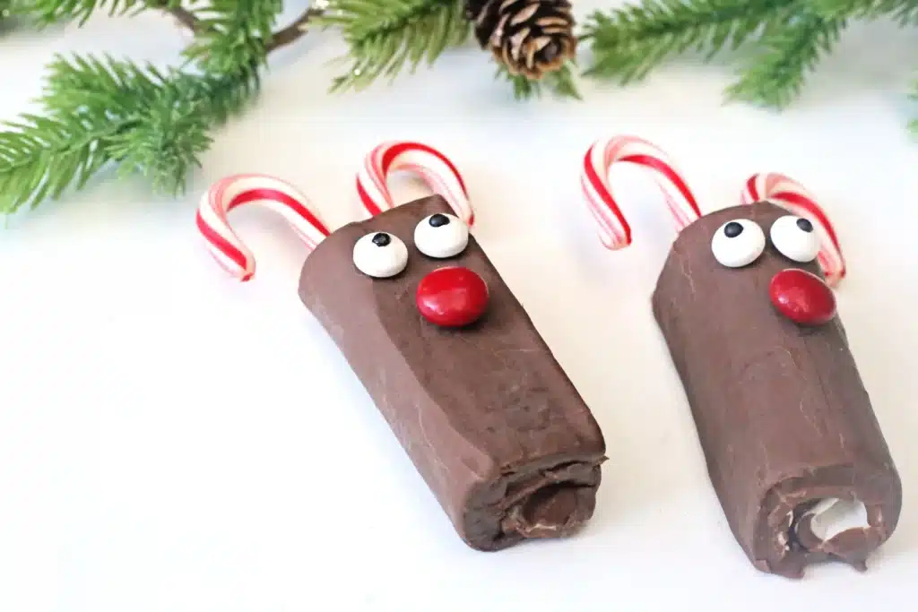 Swiss Roll Rudolph - Cultivating Brilliant Minds a swiss roll decorated to look like rudolph