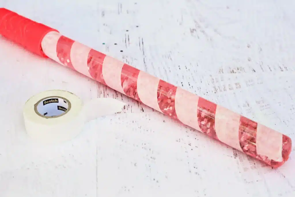 Add tape around the outside - Cultivating Brilliant Minds adding tape around the bubble want to make it look like a candy cane