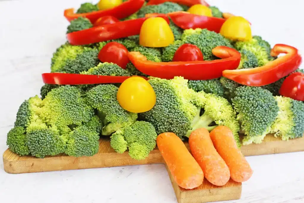 Christmas Tree Veggie Tray - Cultivating Brilliant Minds christmas tree made out of vegetables
