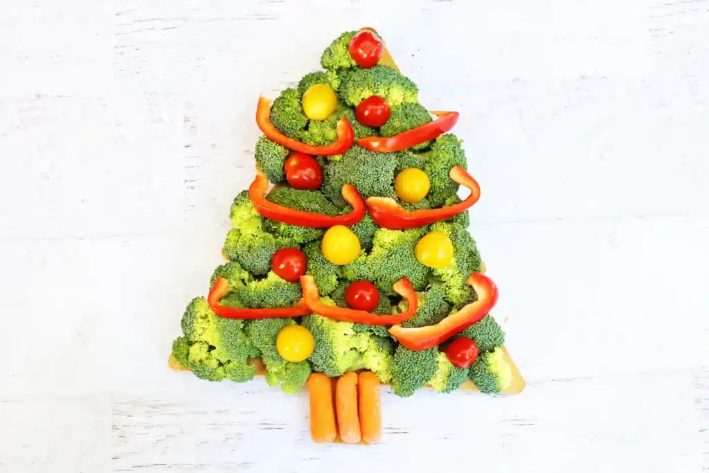 Christmas Tree Veggie Tray - Cultivating Brilliant Minds christmas tree made out of vegetables