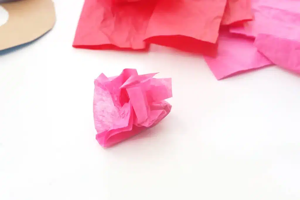 Tissue Paper Heart Wreath - Cultivating Brilliant Minds tissue paper crumbled up