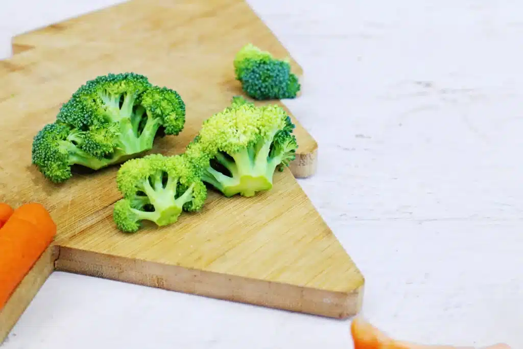 Christmas Tree Veggie Tray - Cultivating Brilliant Minds broccoli cut up into smaller pieces